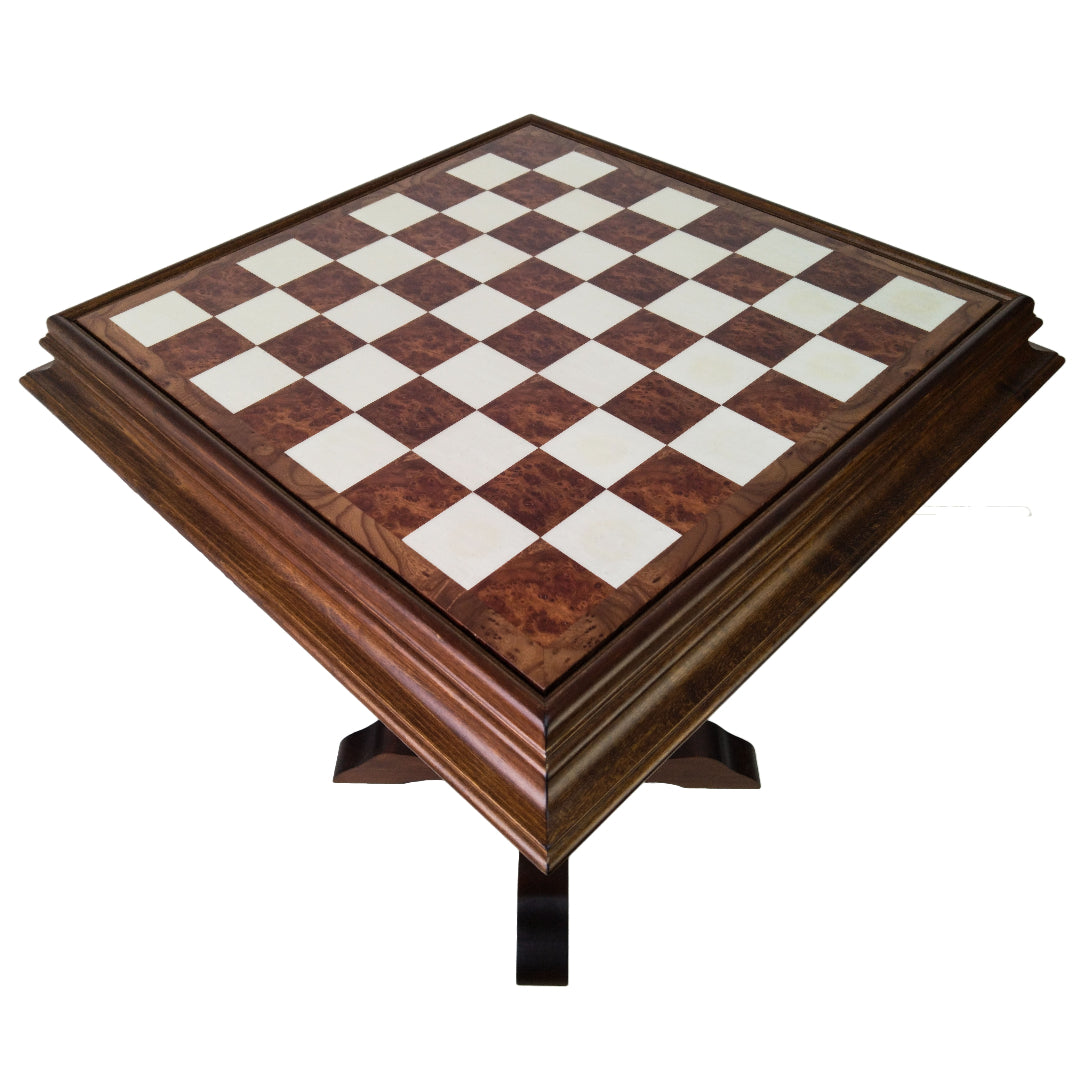 TILIA TABLE WITH BRIAR ELM CHESSBOARD | Backgammon Inside | 62mm Squares | TAV450