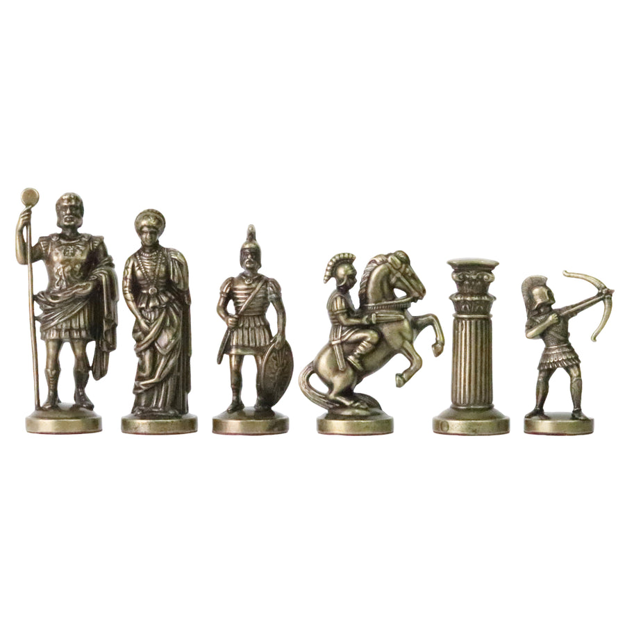 ARCHERS | Solid Metal Chess Pieces | Blue & Bronze | 9.7cm | F10B