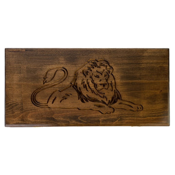 Backgammon Set | Solid Beech | Carved | Lion Body