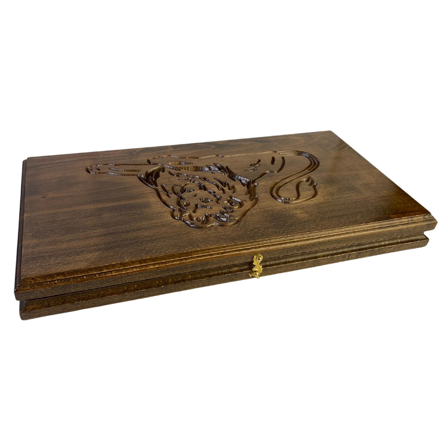 Backgammon Set | Solid Beech | Carved | Lion Body