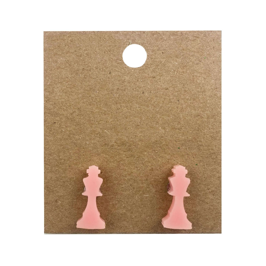 Earrings perspex | chess piece studs | medium