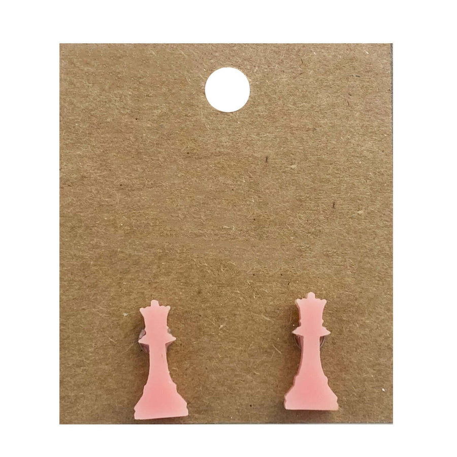 Earrings perspex | chess piece studs | medium