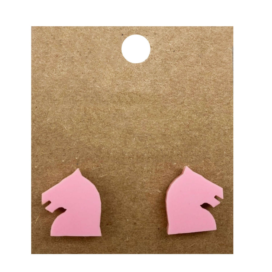 Earrings Perspex | chess-themed studs | medium