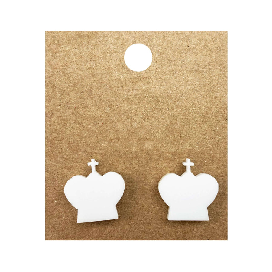 Earrings Perspex | chess-themed studs | medium