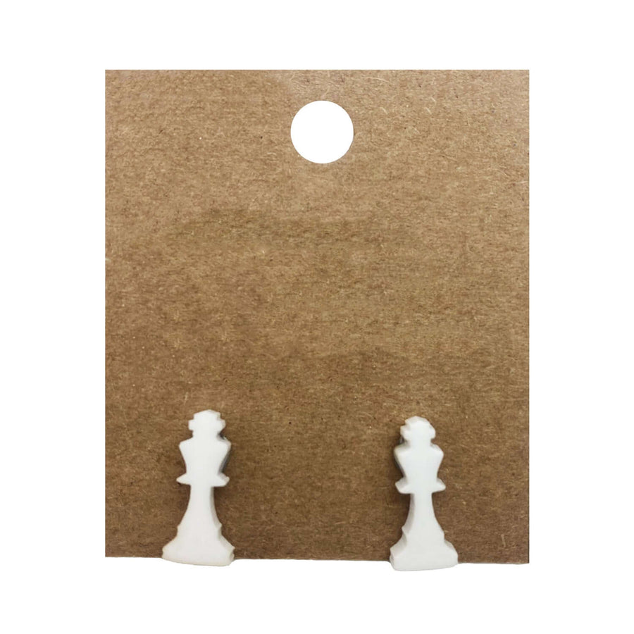 Earrings perspex | chess piece studs | medium