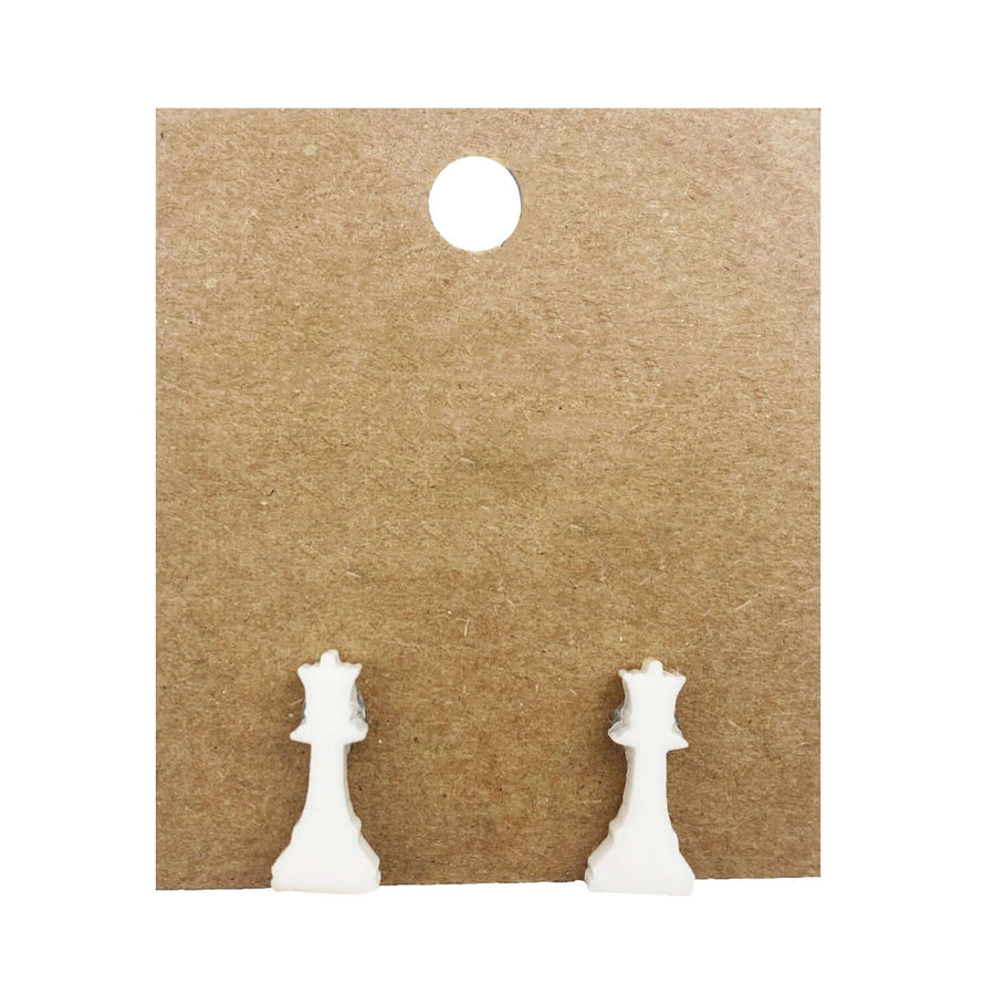 Earrings perspex | chess piece studs | medium