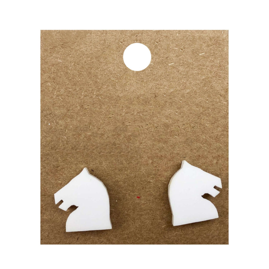 Earrings Perspex | chess-themed studs | medium