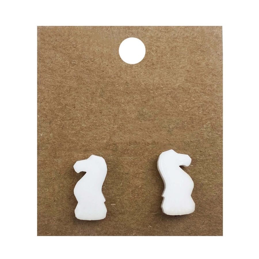 Earrings perspex | chess piece studs | medium