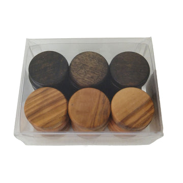 Olive Wood Checkers & Backgammon Discs | Brown & Natural Colour