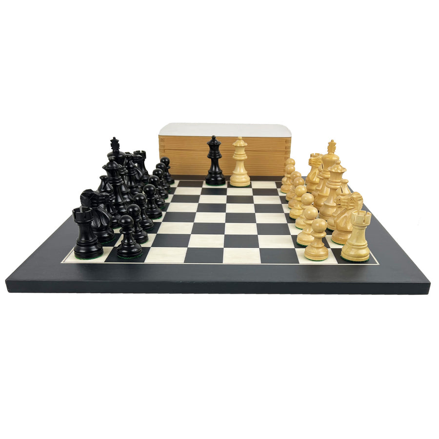 AMERICAN STAUNTON, ebonised  | Black Poplar & Birds Eye Maple board (small)