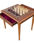 AVIATOR Chess Set | Walnut & Mother of Pearl Table | 55mm Squares