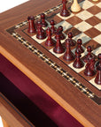 AVIATOR Chess Set | Walnut & Mother of Pearl Table | 55mm Squares