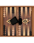 Backgammon | Wooden | Walnut Replica | 38 x 22cm | Black & Oak Points | Side Rack | BXL2KK