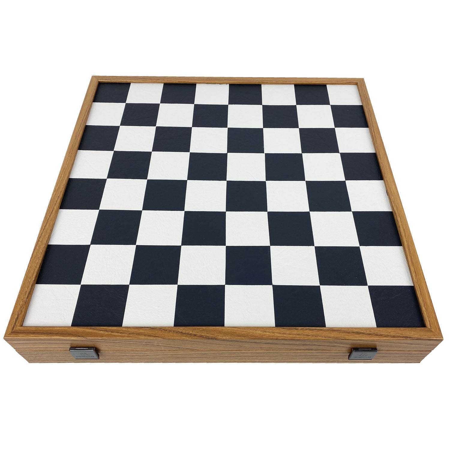BAUHAUS STYLE | Wooden Chess Pieces | King 8.5cm | Leatherette Inlaid Chess Board | 40cm board