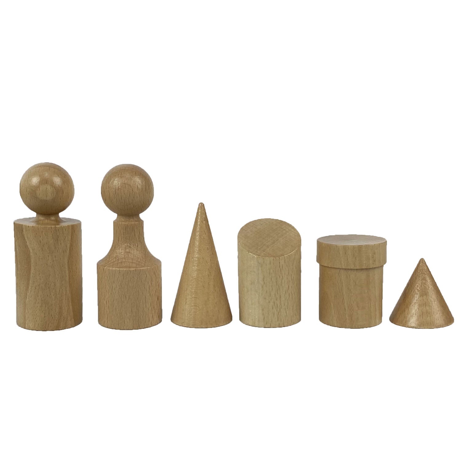 BAUHAUS STYLE | Wooden Chess Pieces | King 8.5cm | Leatherette Inlaid Chess Board | 40cm board