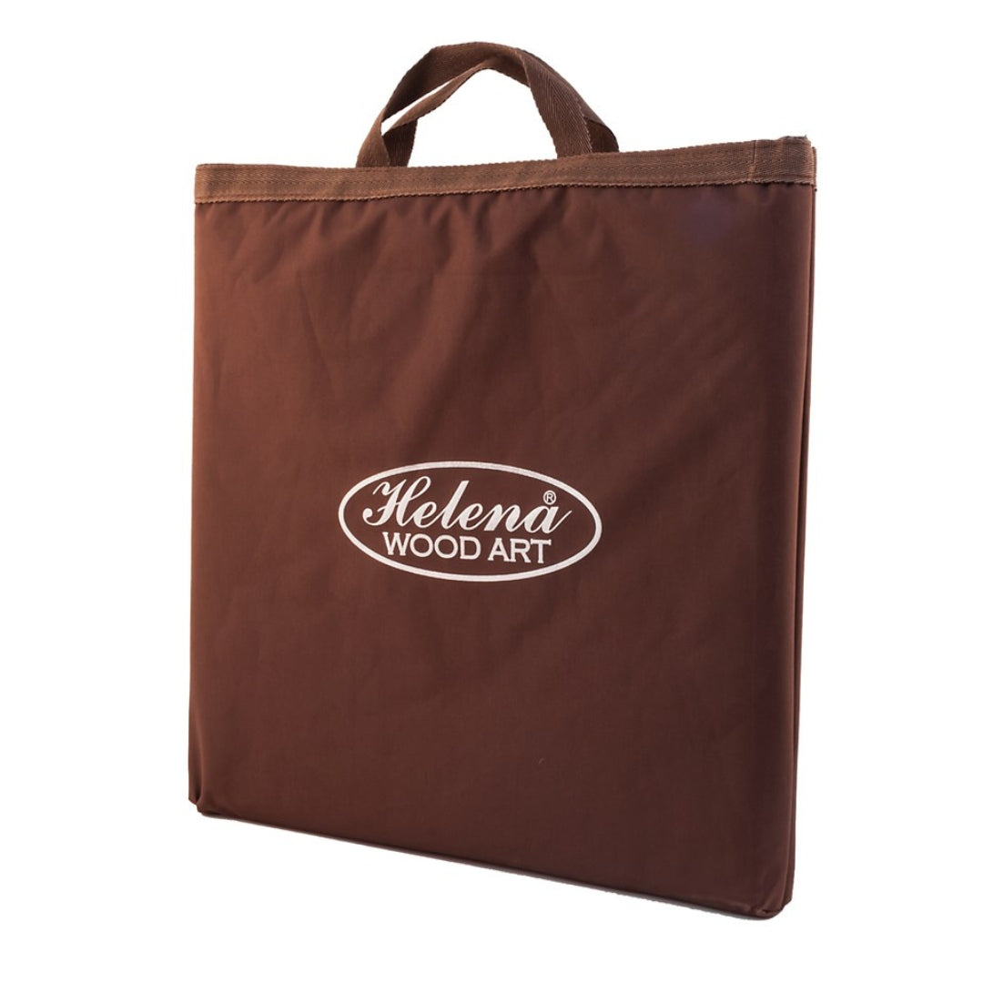 Carry Bag with Handle for 50cm Beech Chess Board handcrafted in Turkey with black stained wood and mother-of-pearl inlay with 50mm squares.