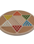 CHINESE CHECKERS | 42 cm | Solid Wood with Cork Inlays | Marbles