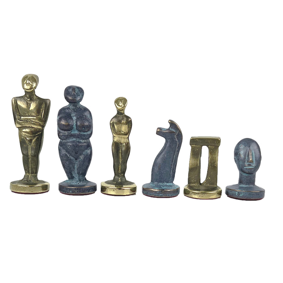 CYCLADIC ART solid brass | blue & bronze/gold | large