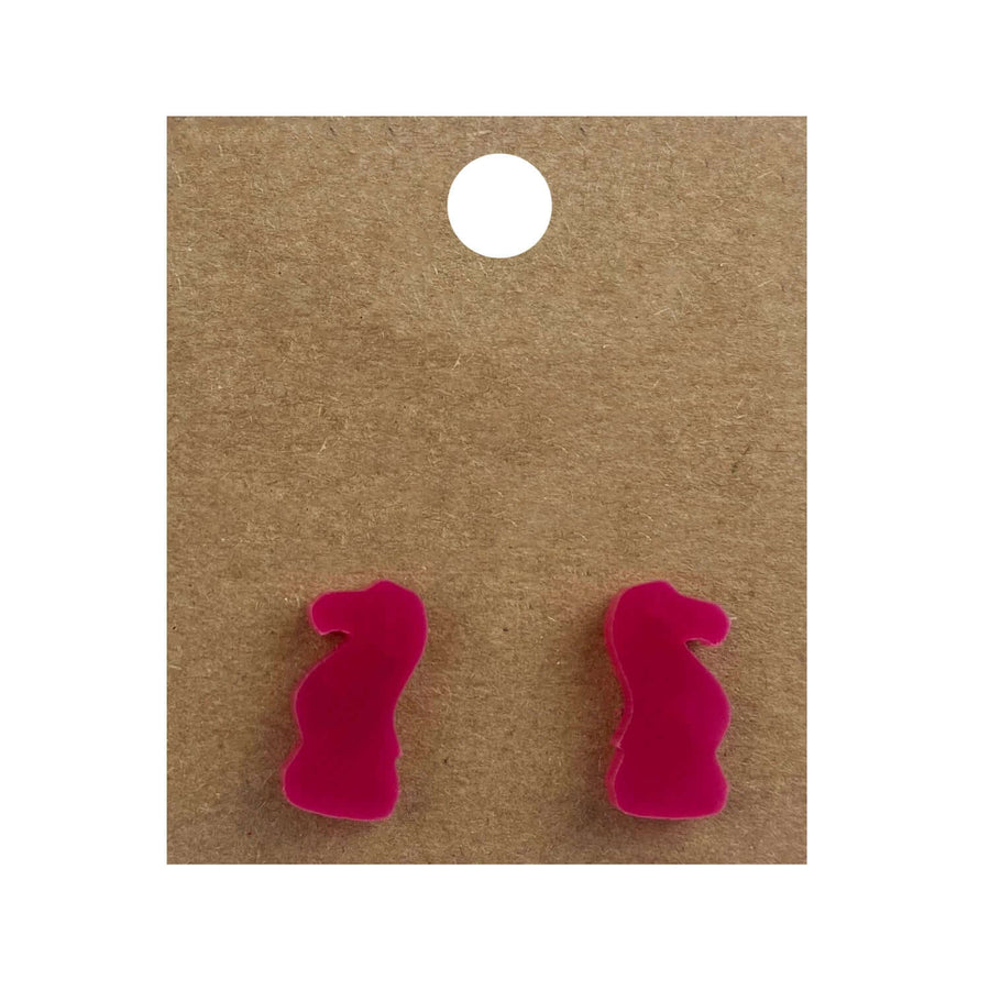 Earrings perspex | chess piece studs | medium