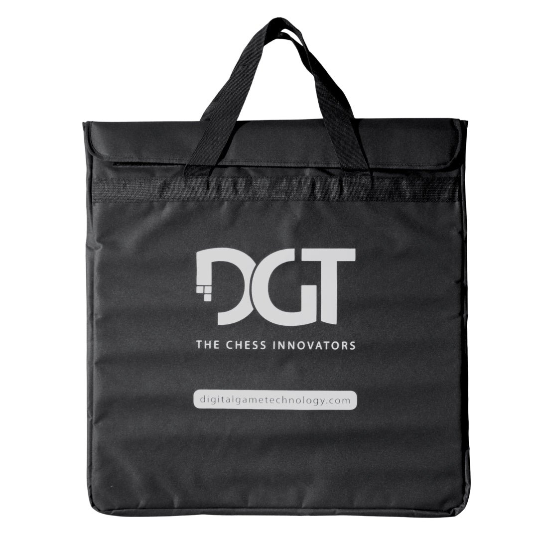 Front of DGT storage bag for electronic chess board with padded protection