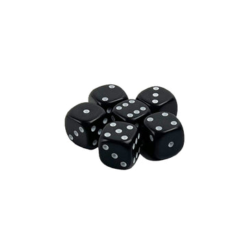 Dice | Individual | Black with Ivory Print | 14 mm | Z14BLA