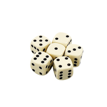 Dice | Individual | Ivory with Black Print | 14 mm | Z14IVO