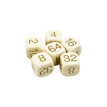 Doubling Dice | Individual | Ivory with Gold Print | 18mm | Z18B