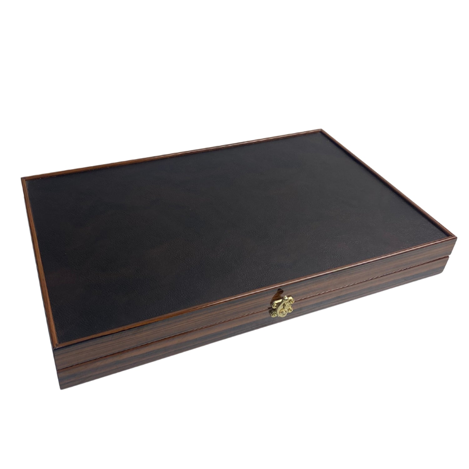 Leather Backgammon | Ebony Replica |  Side Racks | 49 cm