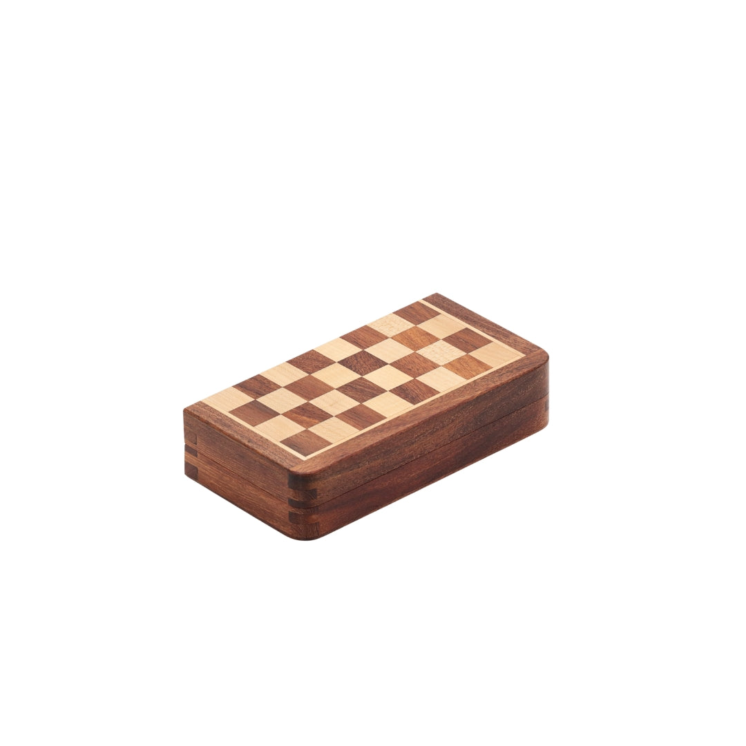 Travel Chess Set | Wooden | Magnetic | Folding | 18cm