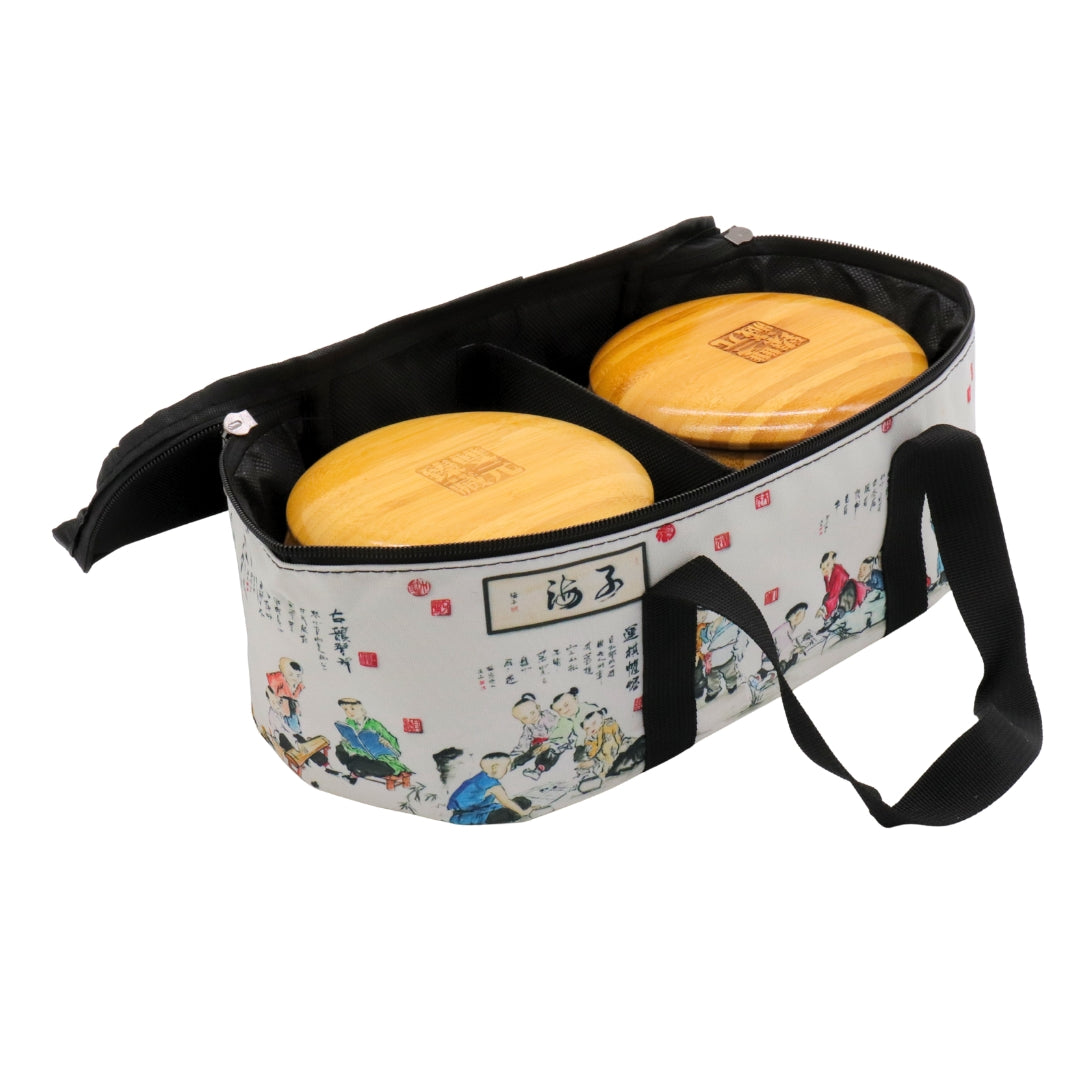 Go Bowls &amp; Stones Set with carry bag for bamboo bowls