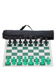 Green Vinyl Roll-Up Tournament Set | 50 mm Squares