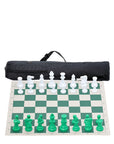 Green Vinyl Roll-Up Tournament Set | 50 mm Squares