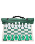 Green Vinyl Roll-Up Tournament Set | 50 mm Squares