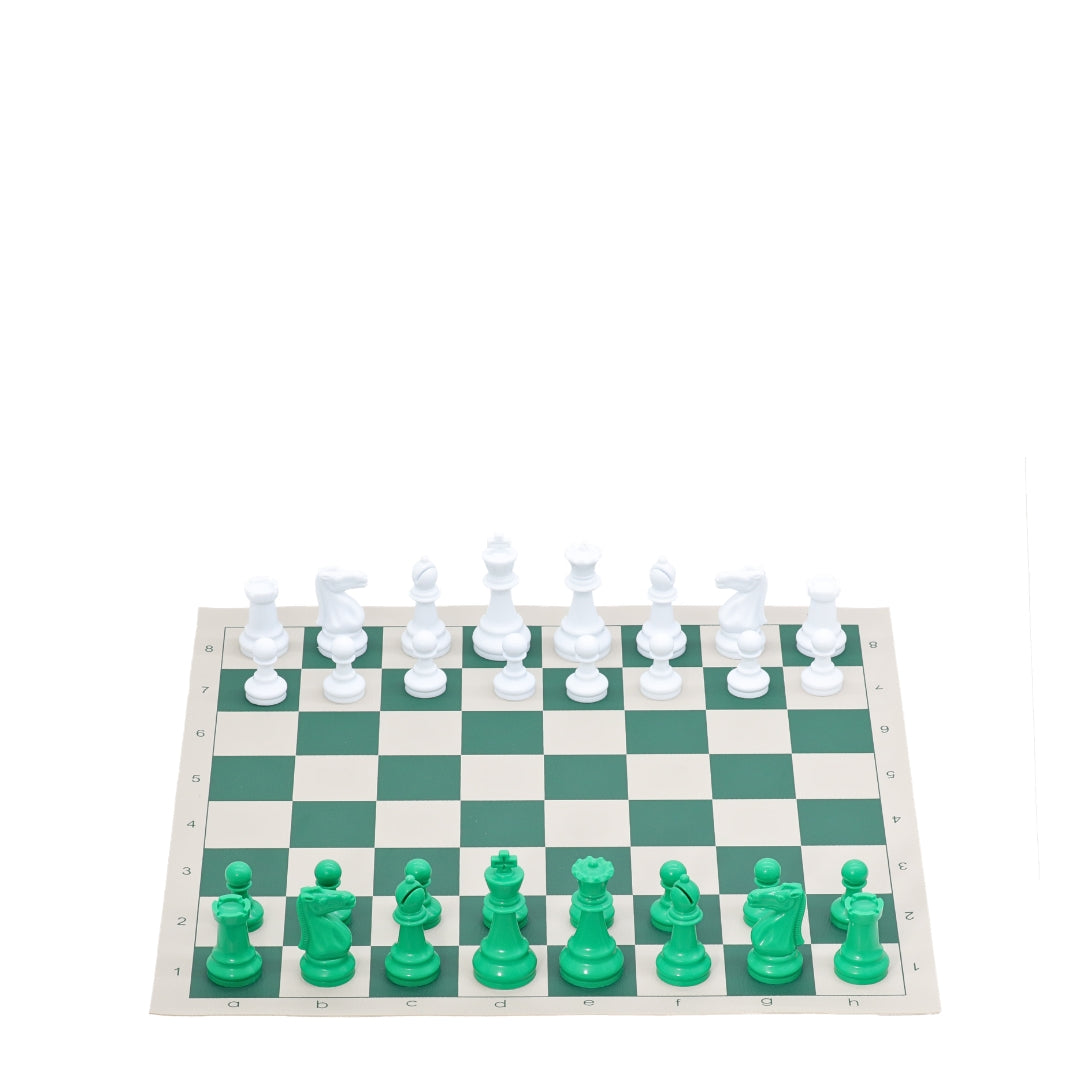 Green Vinyl Roll-Up Tournament Set | 50 mm Squares