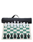 Green Vinyl Roll-Up Tournament Set | 50 mm Squares