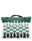 Green Vinyl Roll-Up Tournament Set | 50 mm Squares