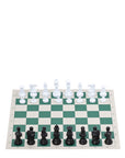 Green Vinyl Roll-Up Tournament Set | 50 mm Squares
