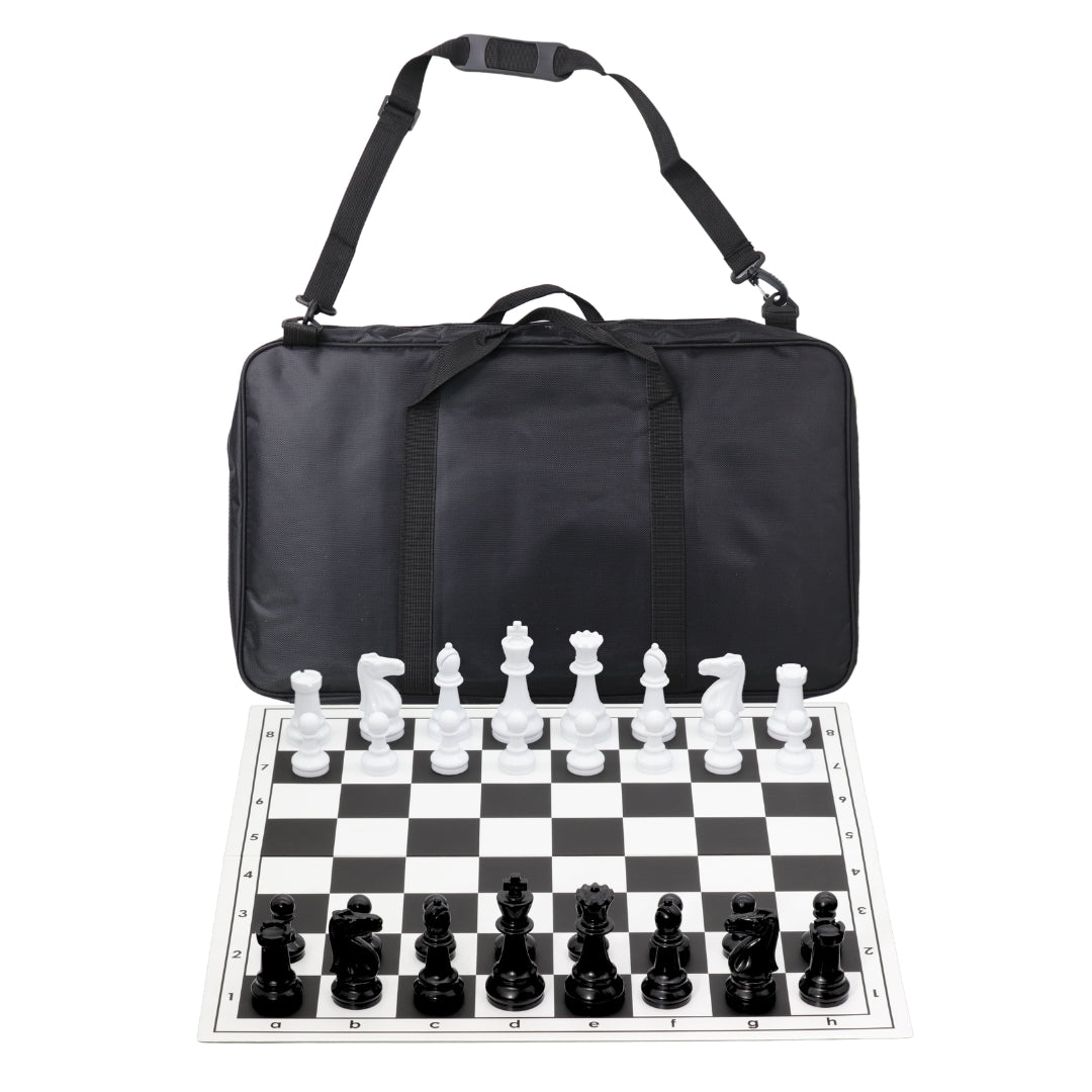 Hardback Folding Chess Set with Deluxe Canvas Bag | 47mm Squares