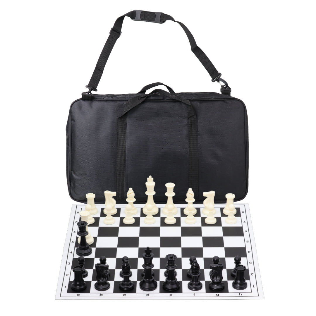 Hardback Folding Chess Set with Deluxe Canvas Bag | 47mm Squares