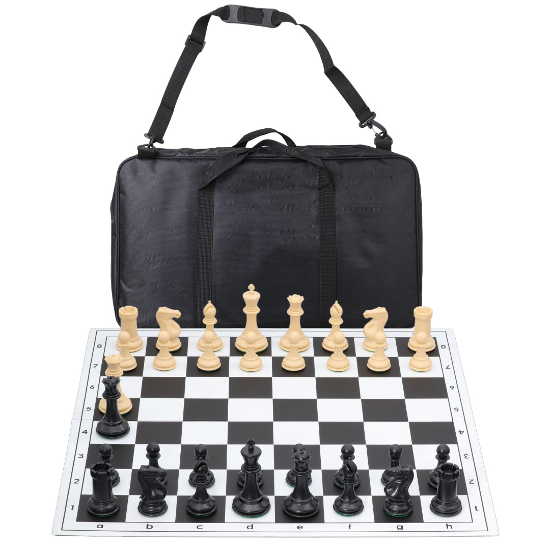 Hardback Folding Chess Set with Deluxe Canvas Bag | 57mm Squares