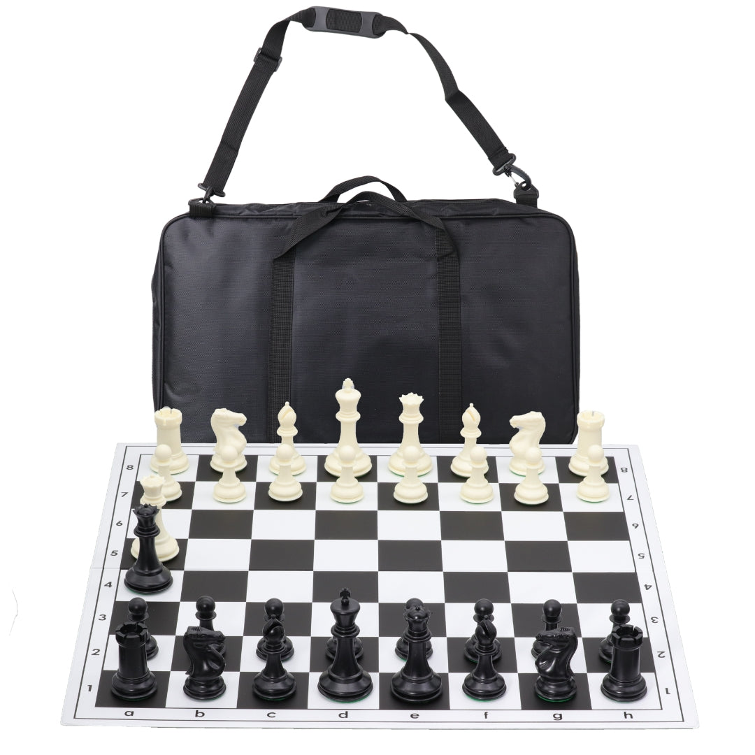 Hardback Folding Chess Set with Deluxe Canvas Bag | 57mm Squares