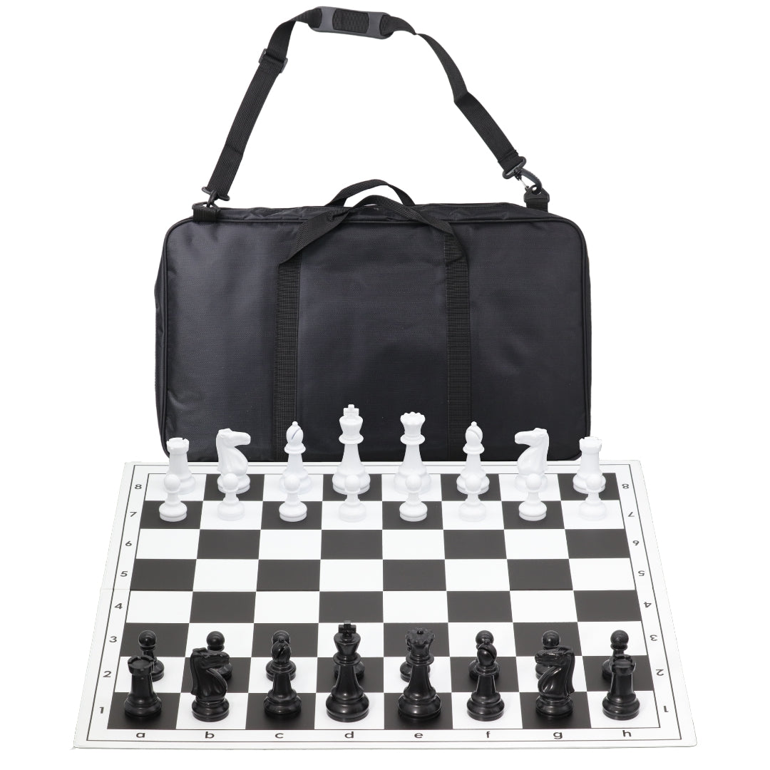 Hardback Folding Chess Set with Deluxe Canvas Bag | 57mm Squares
