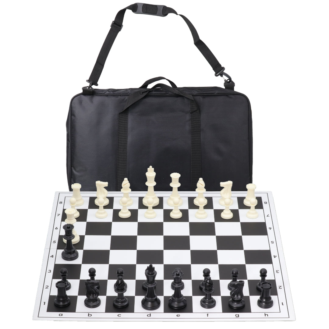 Hardback Folding Chess Set with Deluxe Canvas Bag | 57mm Squares