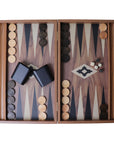 Backgammon | Walnut Replica | Black & Oak Points | Side Racks | 48 x 30cm | BXL1KK
