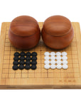 BAMBOO GO SET | Board (13x13 grid) | 2 Bowls | Ceramic Single-Convex Stones