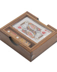 CARD Box | 11 cm | 1 Pack of Cards | 5 Wooden Dice