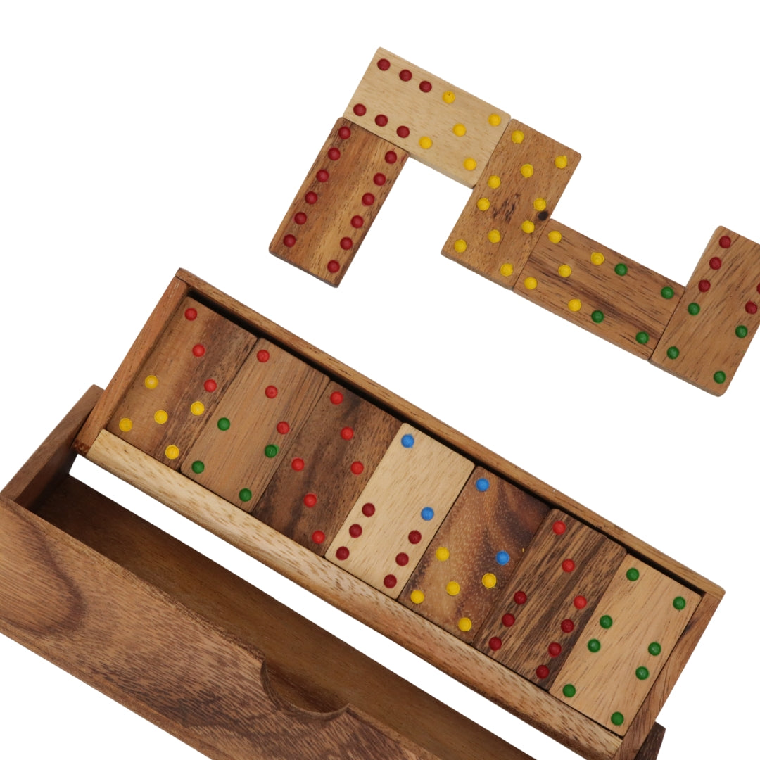 DOMINOES | Double-6 Set | Hardwood | 50 × 27 mm Blocks