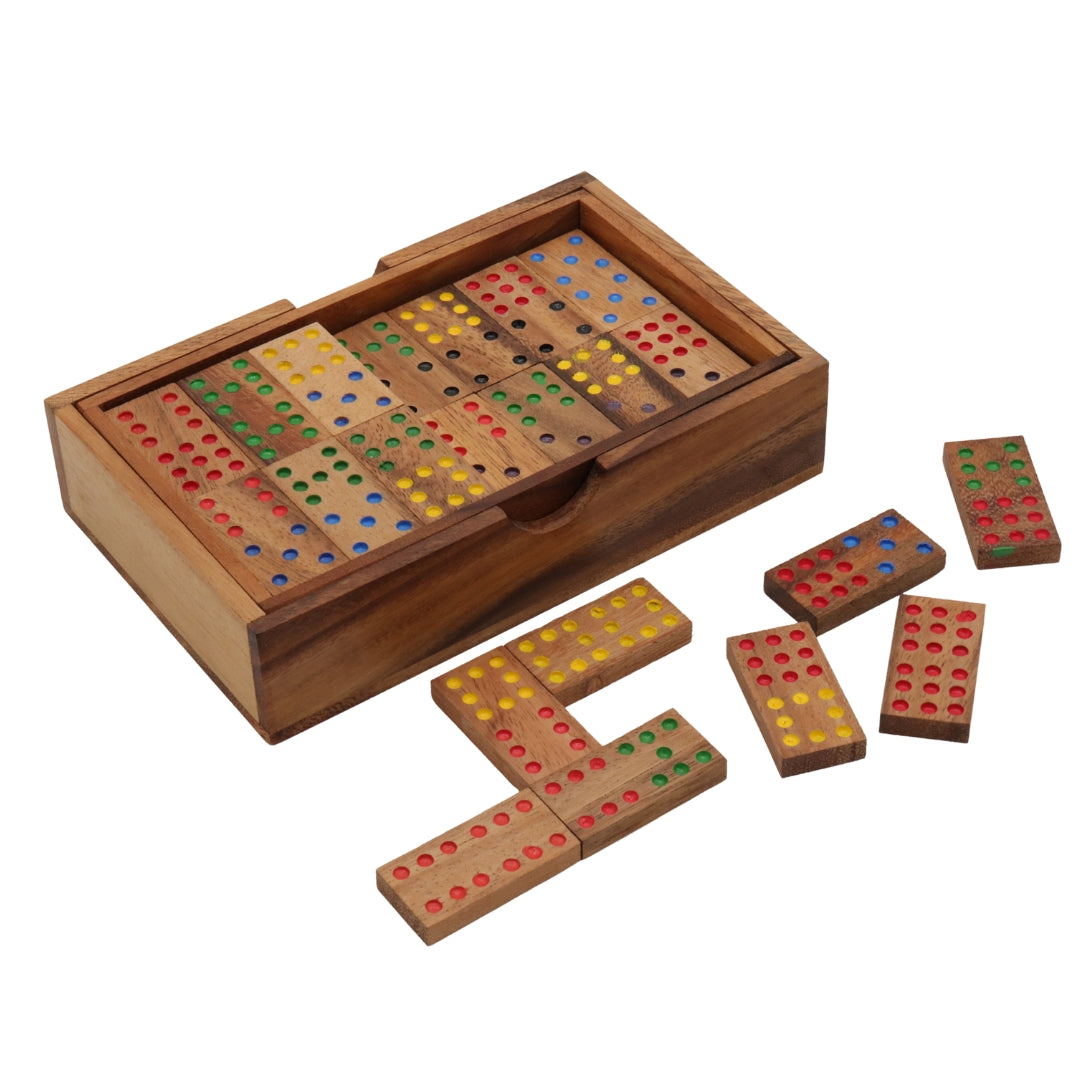 DOMINOES | Double-9 Set | Hardwood | 50 × 25 mm Blocks