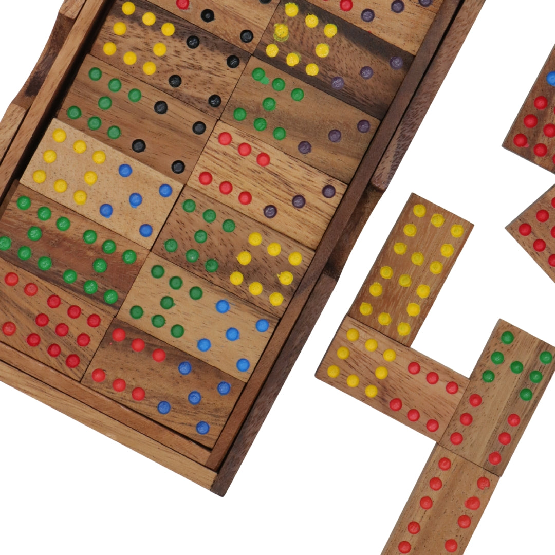DOMINOES | Double-9 Set | Hardwood | 50 × 25 mm Blocks