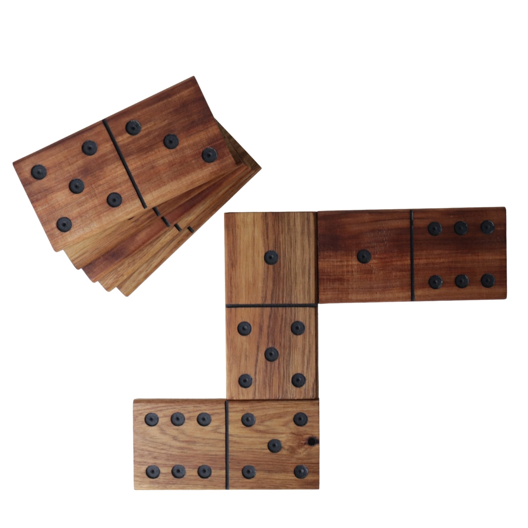 Dominoes in Box | 20 x 10cm Blocks | Solid Blackwood